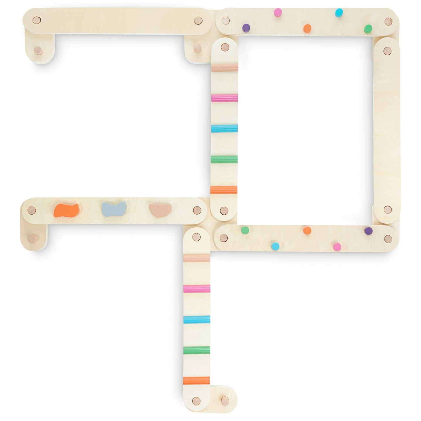 Pista de equilibrio de madera - camino sensorial - 14 elementos