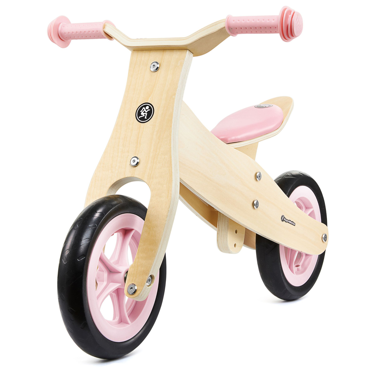 Triciclo y bicicleta de equilibrio de madera 2 en 1 - HyperMotion PERCY - rosa
