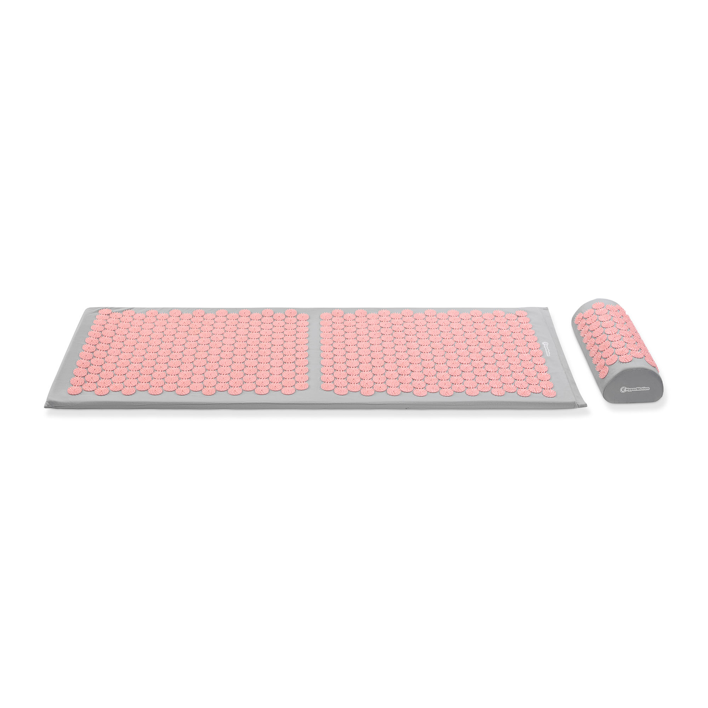 Esterilla de acupresión grande con almohada y funda - 130 cm HyperMotion gris y rosa