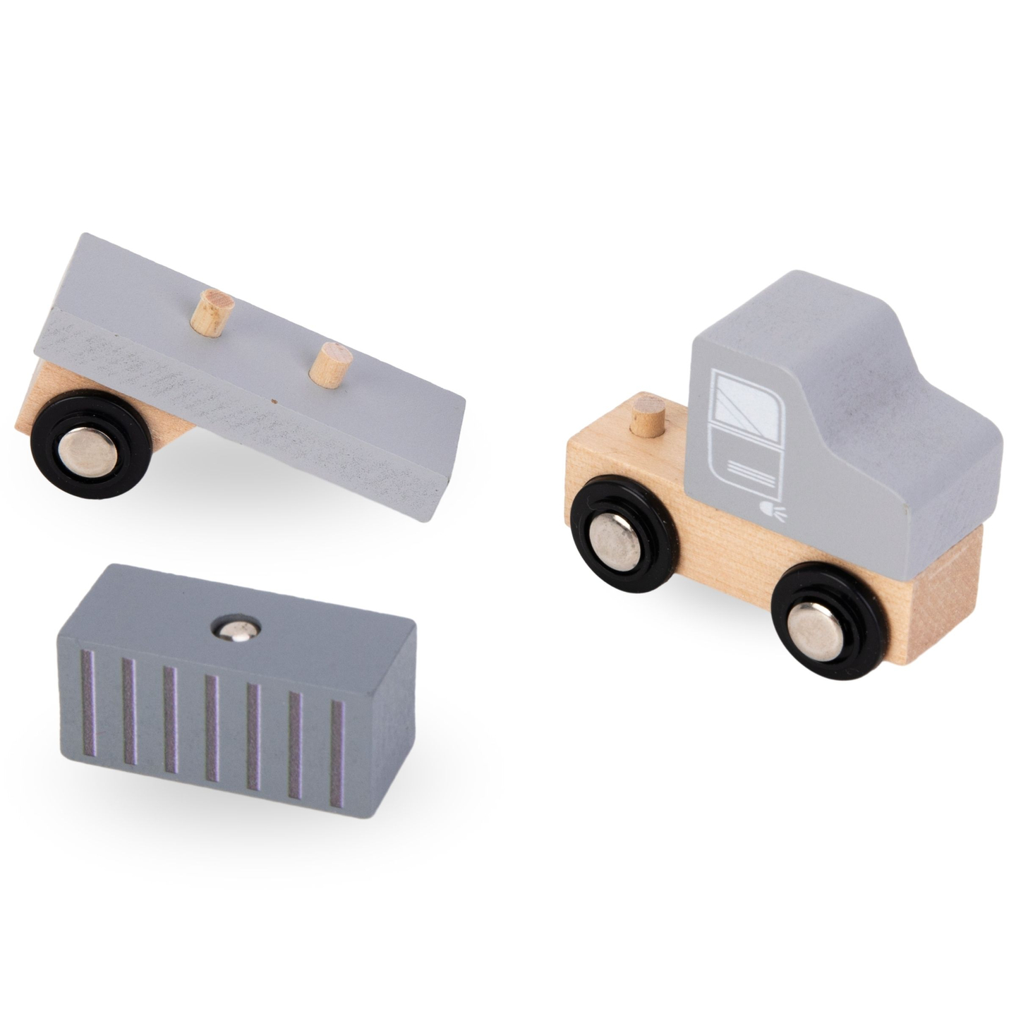 Grúa portuaria móvil con cabrestante magnético y accesorios - set de madera