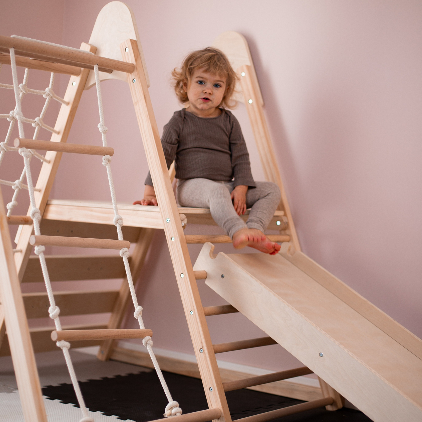 Parque infantil de madera XL 5en1