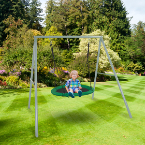 Columpio de jardín tipo nido de cigüeña con estructura y cuerdas