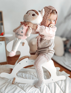 Caballito balancín de madera - blanco - a partir de 12 meses