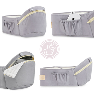 Portabebés ergonómico - AMY 10en1 - 0-36 meses, gris