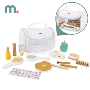 Set de maquillaje para niños - neceser de maquillaje + accesorios de madera, 15 artículos