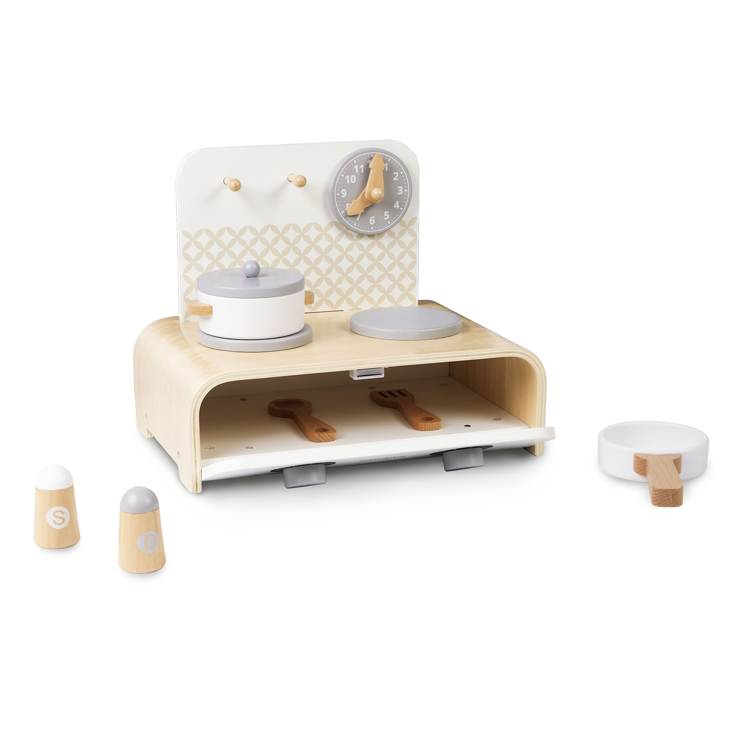 Cocina plegable de madera Mamabrum para niños: juego con ollas, accesorios de cocina y almacenaje