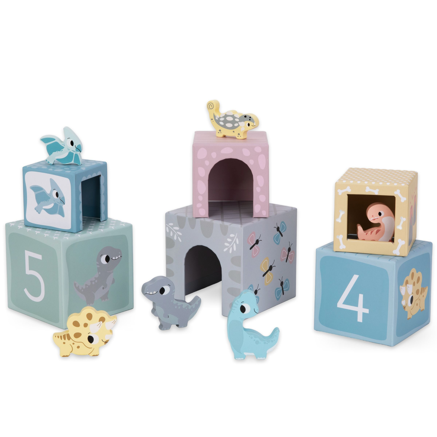 Torre - clasificador con figuras de dinosaurios