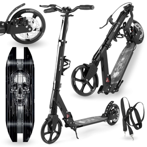 Scooter de dos ruedas para jóvenes adultos - con amortiguador - HyperMotion Skyline - negro, aluminio - 100kg