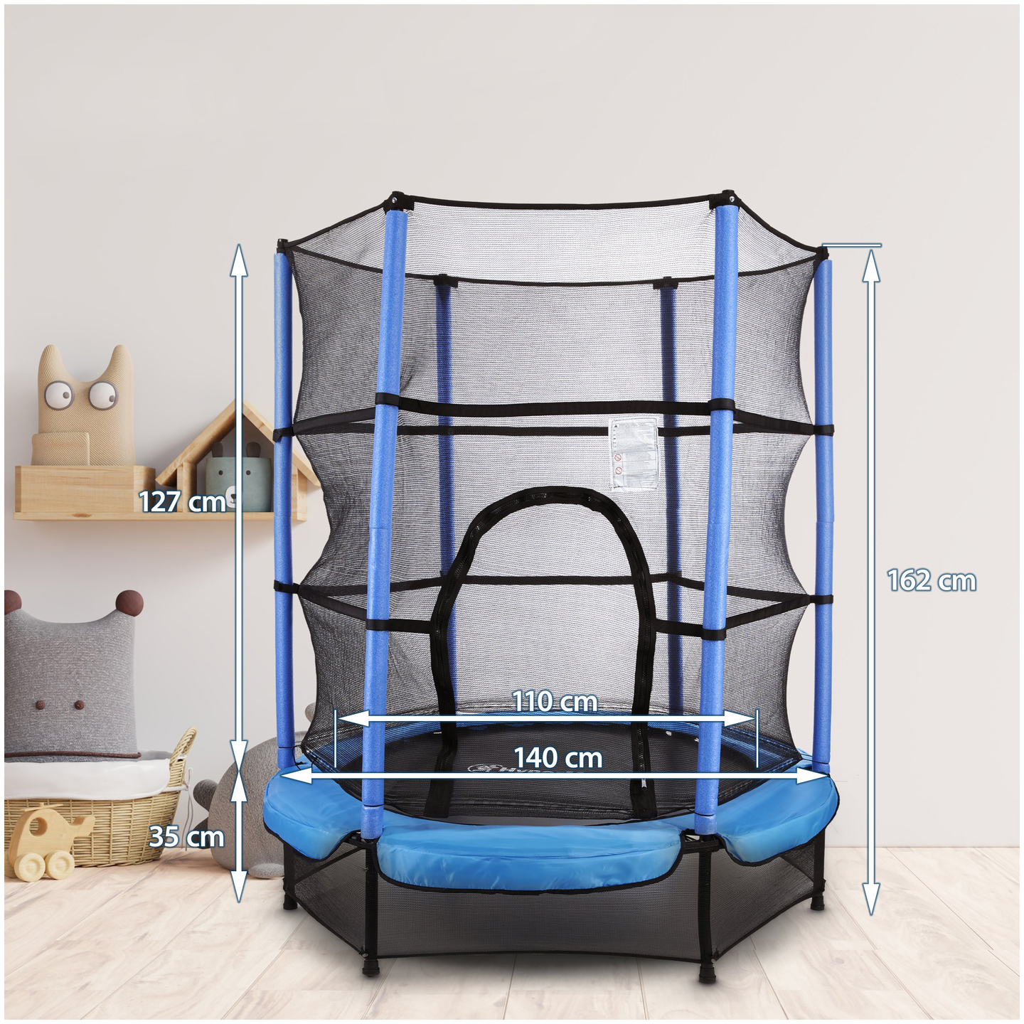 Trampolín de 140 cm con red protectora - para niños de 3 a 6 años - para casa y jardín