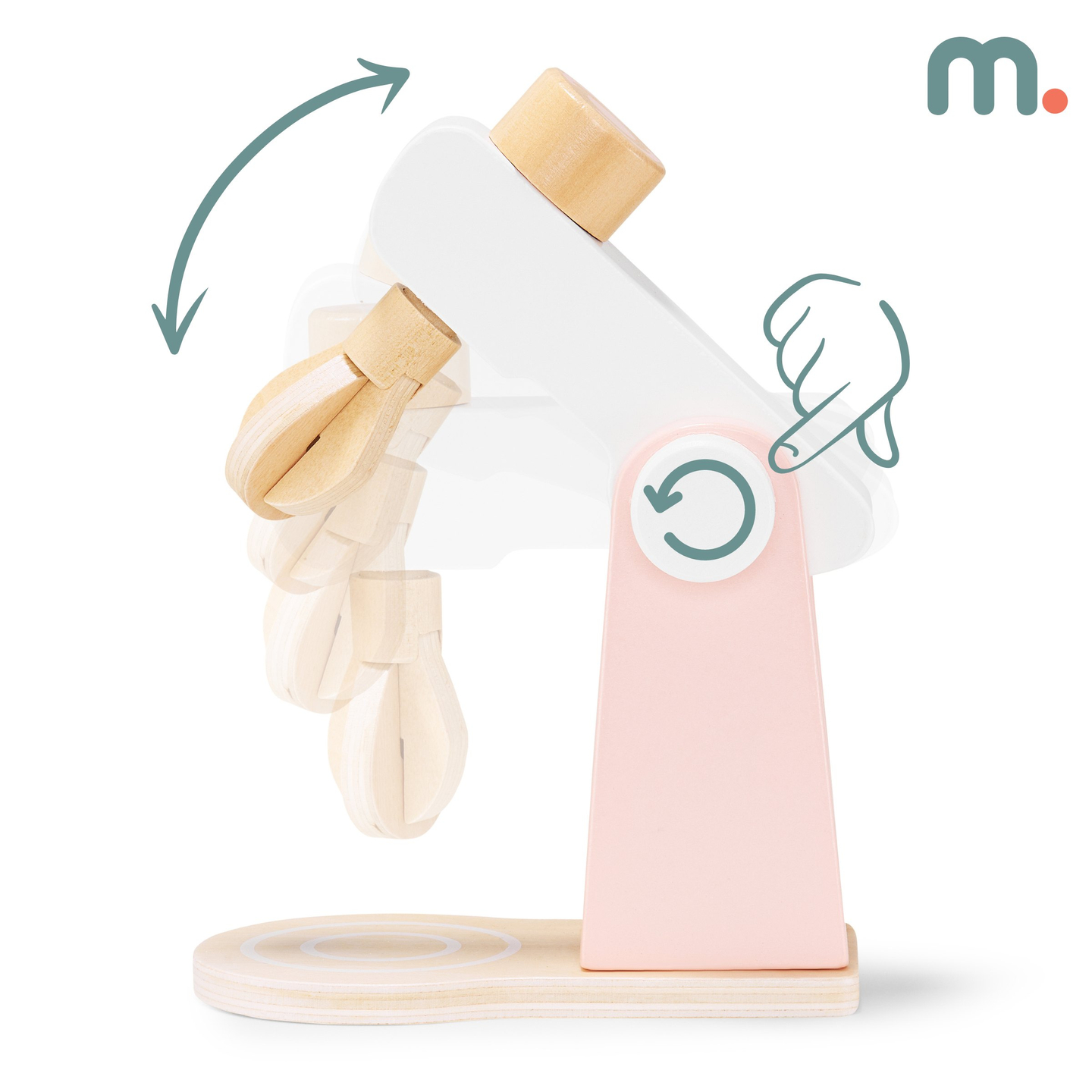 Amasadora de madera con accesorios, para niños