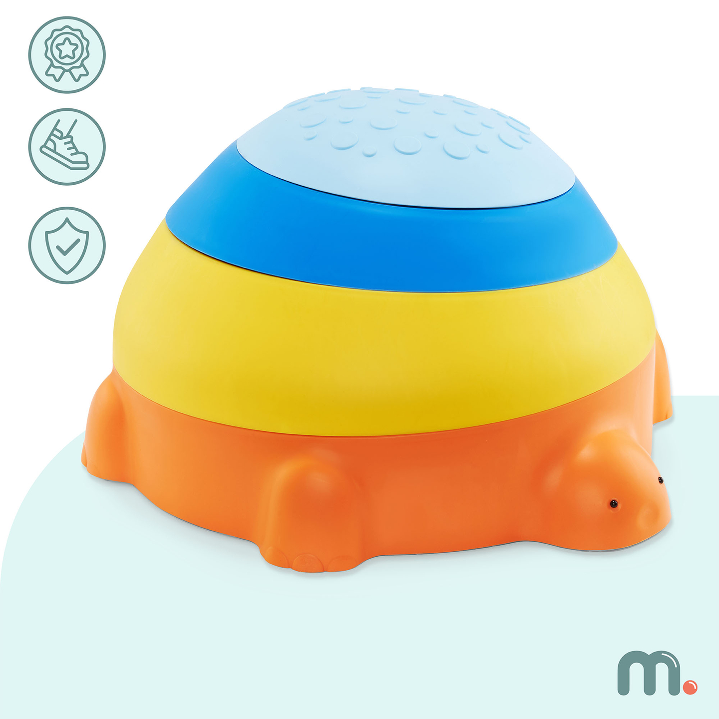 Sendero sensorial para niños - Tortuga de colores