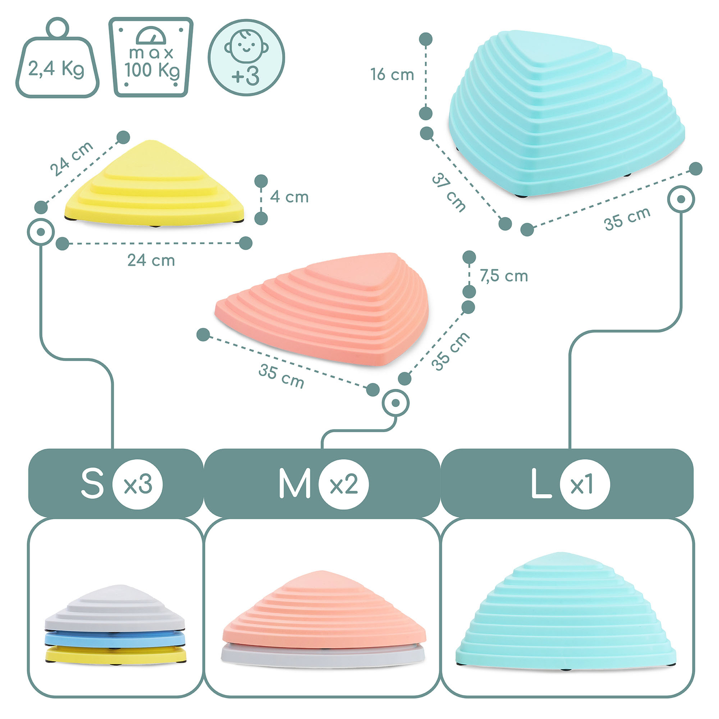 Piedras de equilibrio de colores - 6 piezas