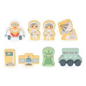 Gran cohete espacial de madera con ascensor y accesorios - XXL