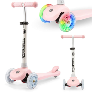 TRINGO scooter de tres ruedas, 3-8 años - rosa + ruedas LED brillantes