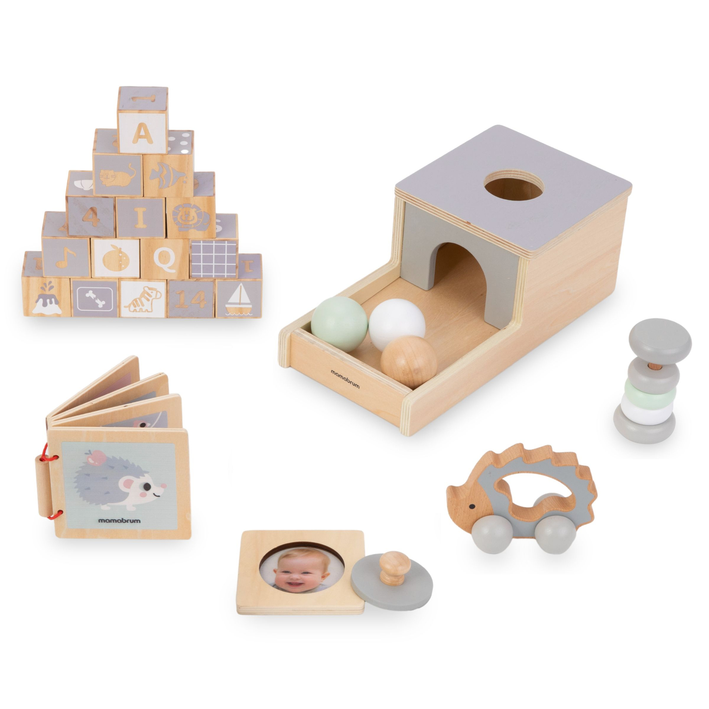 Caja educativa Montessori para bebés - 6 juguetes