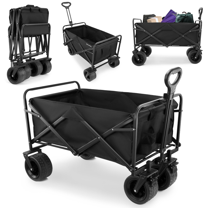 Silla de ruedas de playa plegable HyperMotion - negra, 120 kg