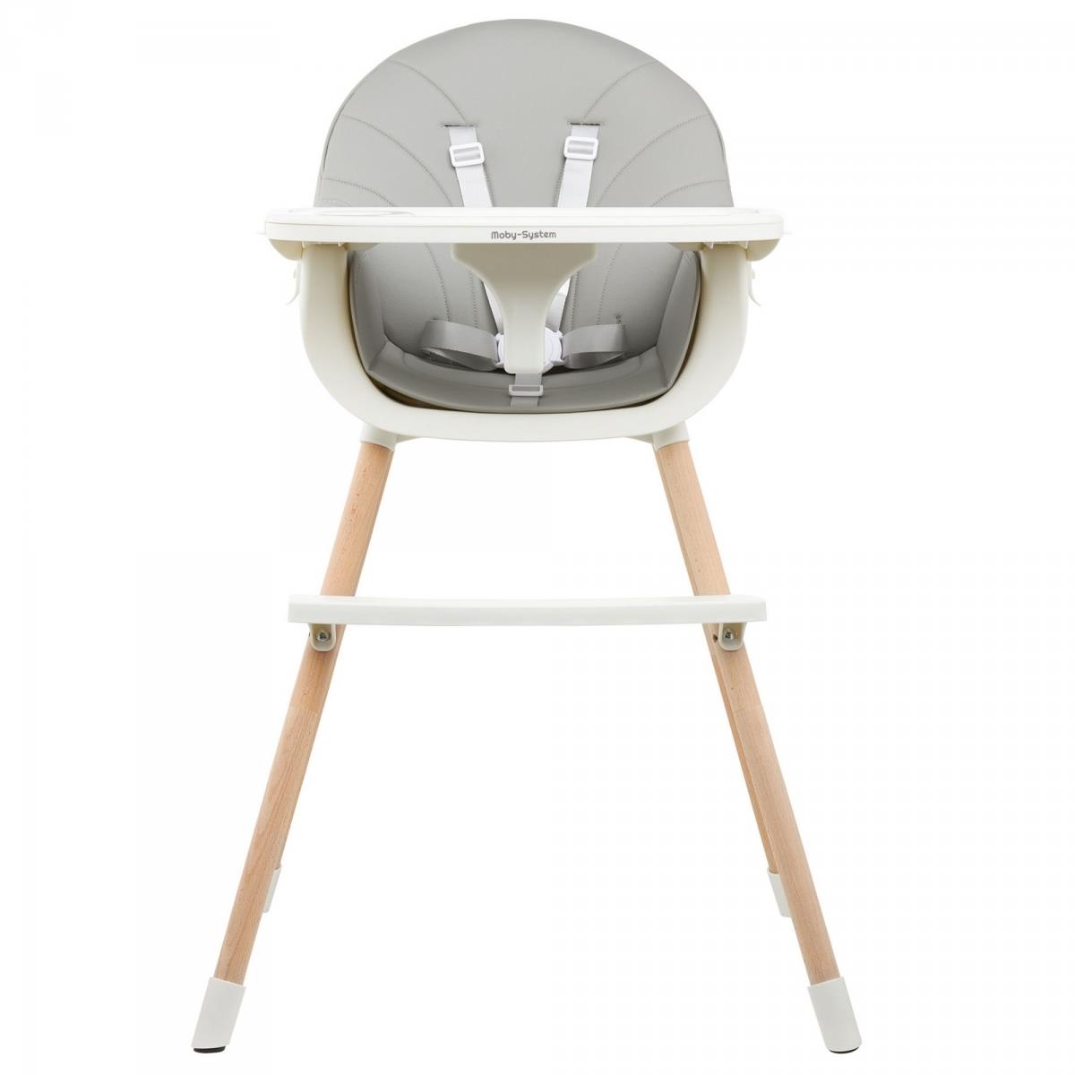 Silla de comer AMELIA 3en1 Moby-System, gris
