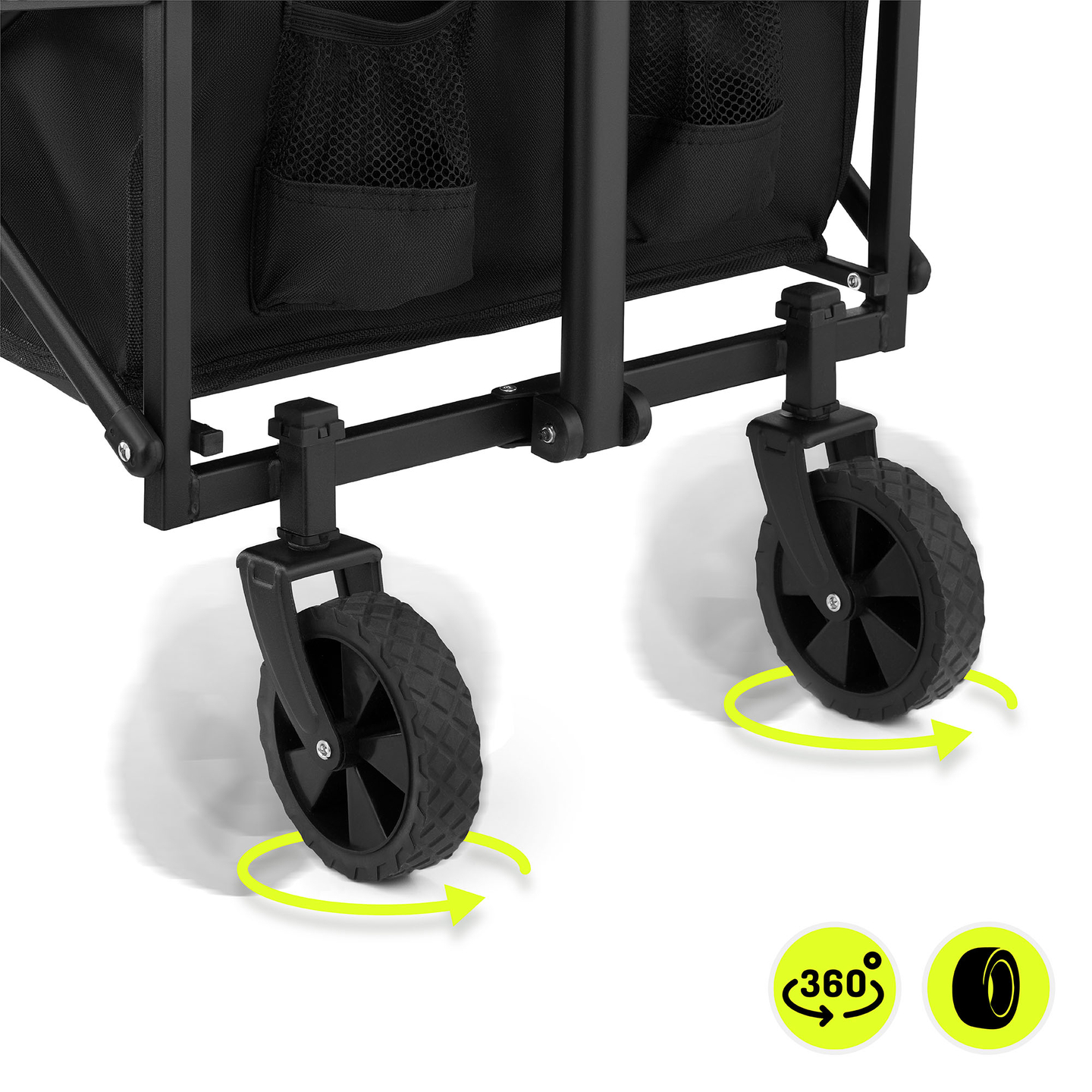 Silla de ruedas de playa plegable HyperMotion - negra, 80 kg