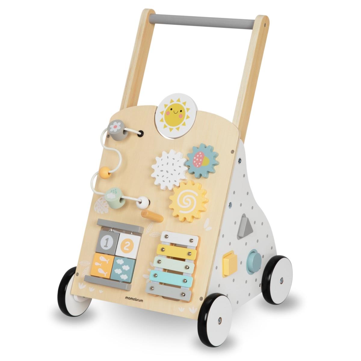 Andador educativo de madera 8en1 / empujador de bebés - tablero manipulativo