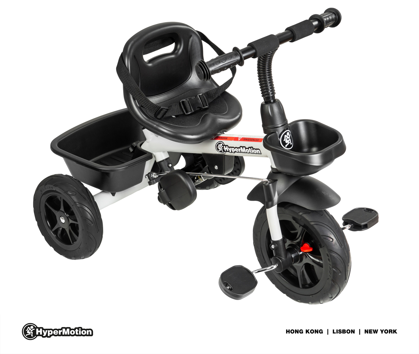 Triciclo HyperMotion TOBI VECTOR: ruedas infladas permanentemente + empujador. Color: gris claro.