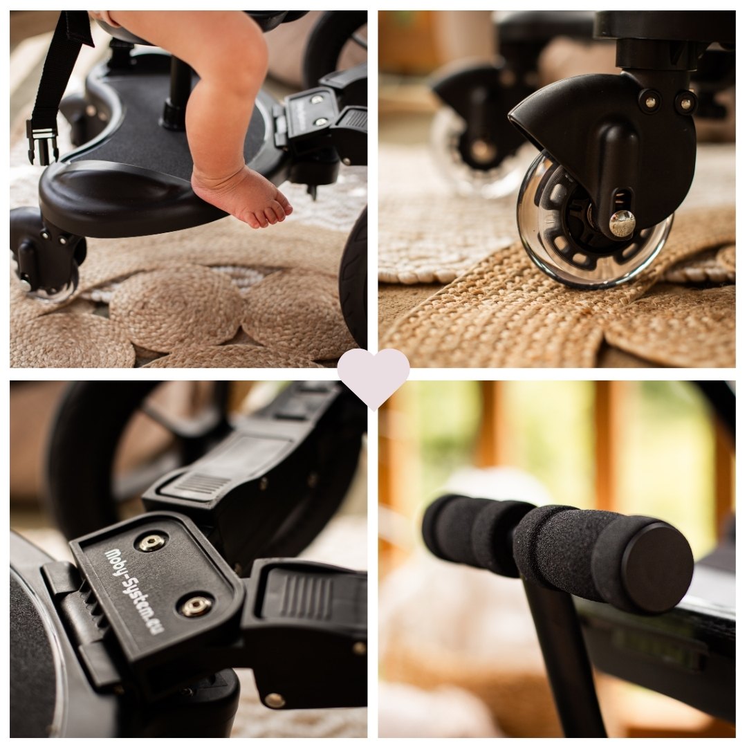 MR BUGGY Extensión de Cochecito con Asiento - Ruedas LED