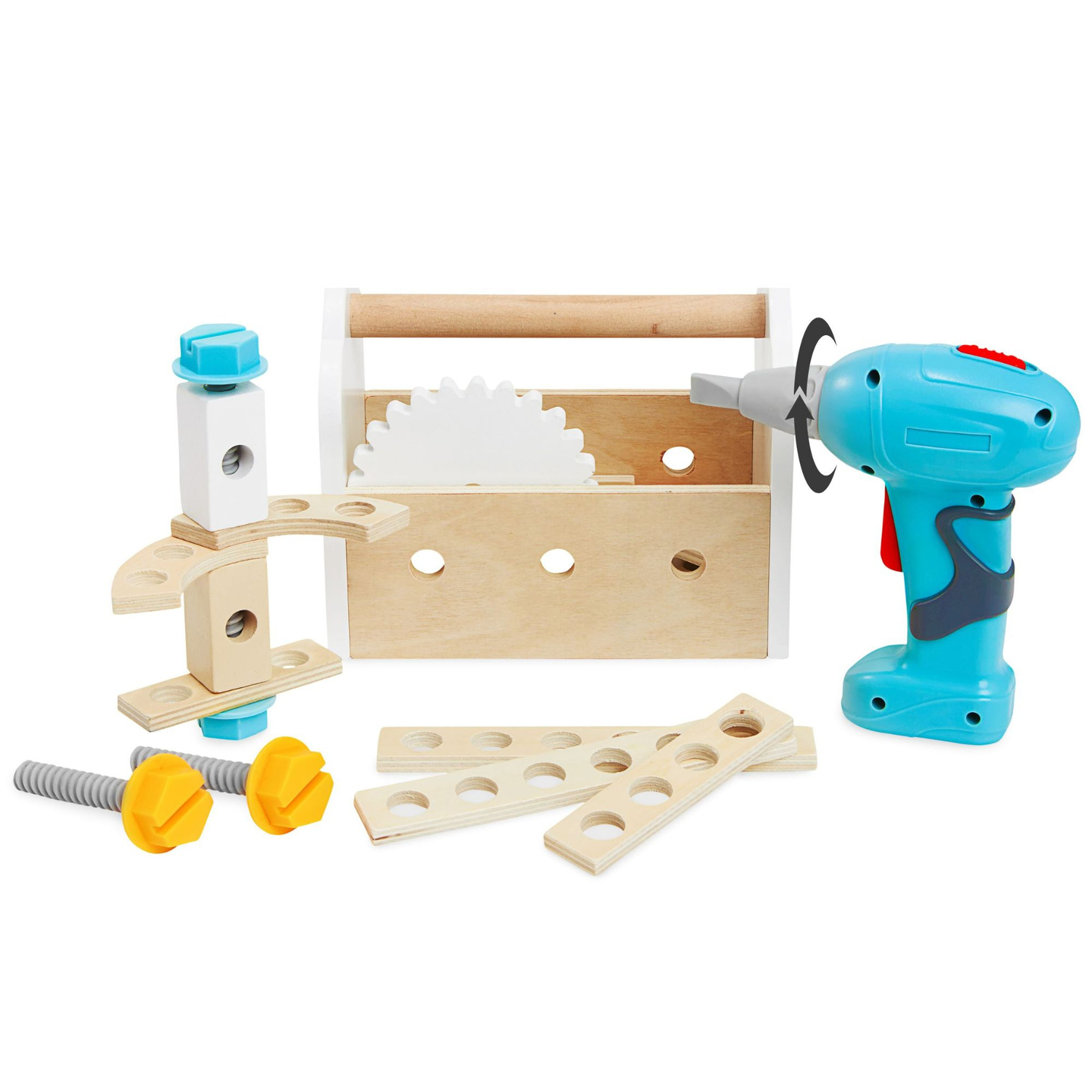 Gran taller de madera con herramientas XXL - set de bricolaje, 74 elementos