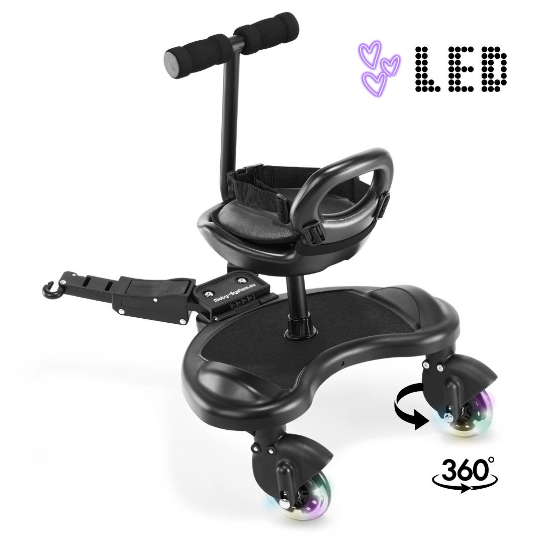 MR BUGGY Extensión de Cochecito con Asiento - Ruedas LED