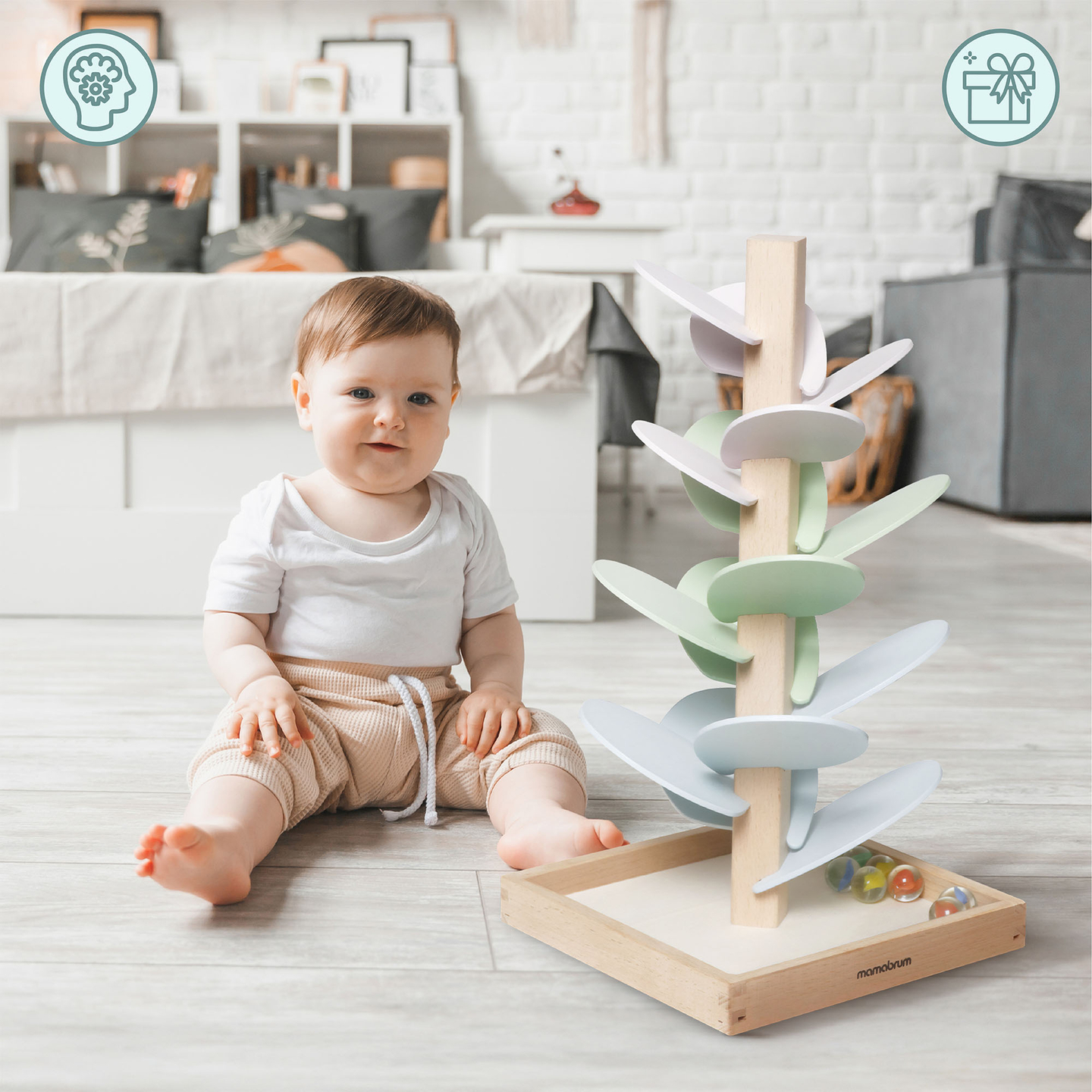 Culódromo de madera - árbol sonoro con bolas