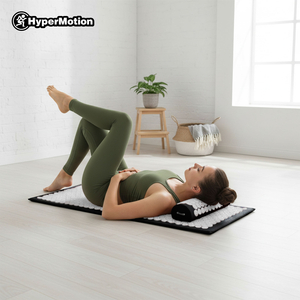 Esterilla de acupresión grande con almohada y funda - 130 cm HyperMotion blanco y negro