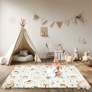 Estera de espuma plegable por las dos caras 180 x 120 x 1cm - Charming Town/Sand Beige