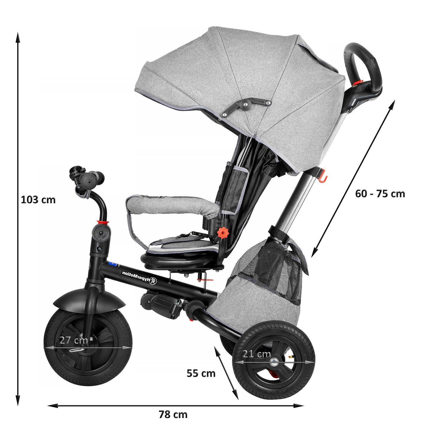 Tobi Velar triciclo + funda impermeable - gris