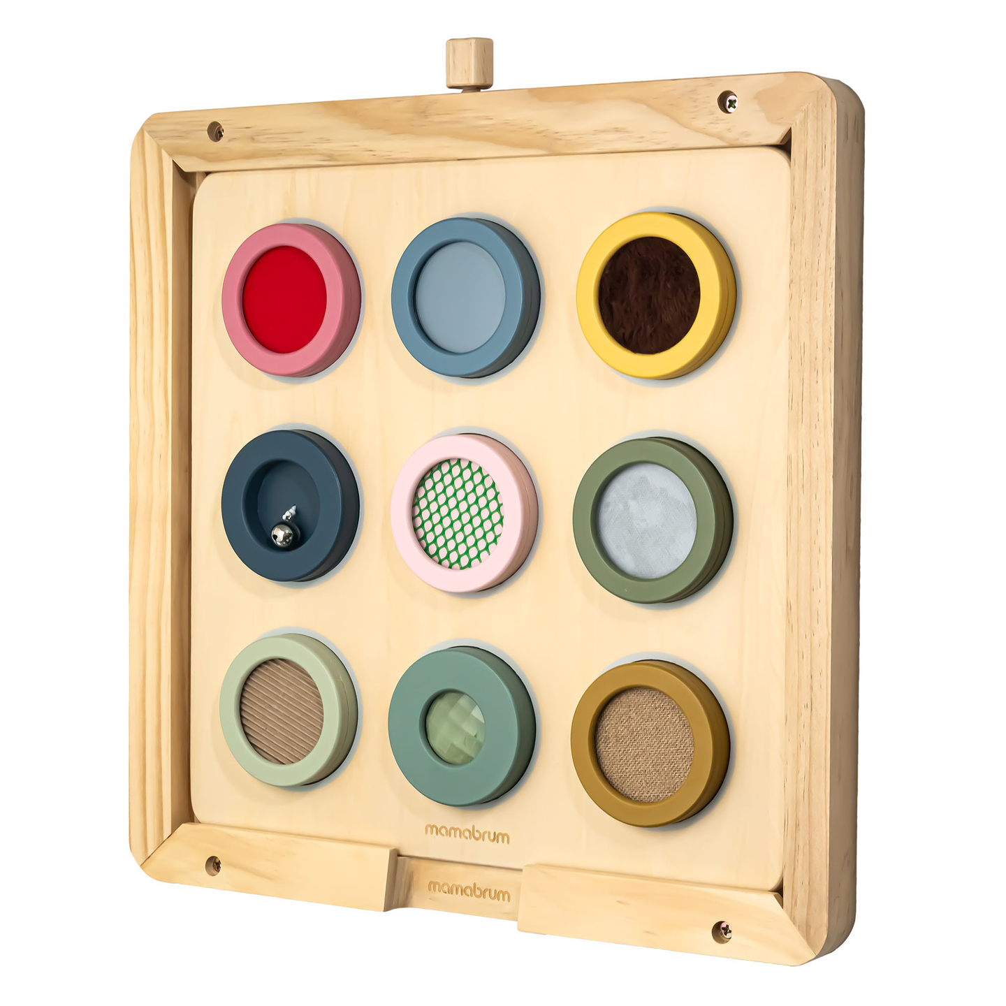 Tablero sensorial Montessori de madera: 9 texturas para descubrir y desarrollar el sentido del tacto