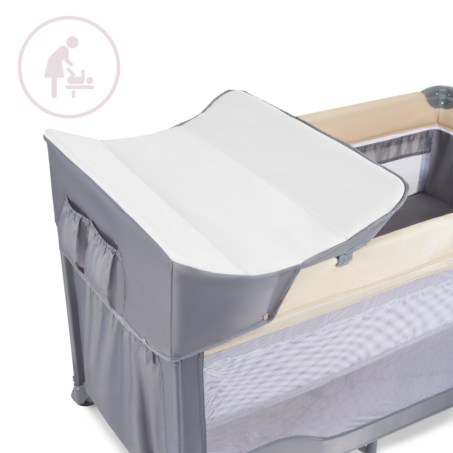 Cuna de viaje 0 - 36 m con cambiador + parque infantil Moby-System HUXLEY