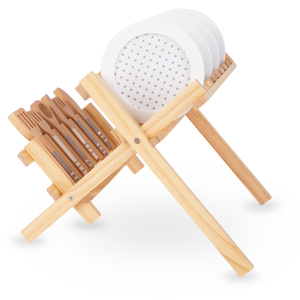 Accesorios de cocina de madera con secador de platos: un juego para niños