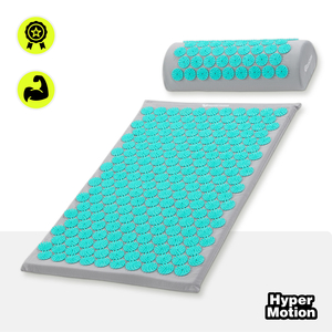 Esterilla de acupresión con almohada y funda - 72 cm HyperMotion gris-menta