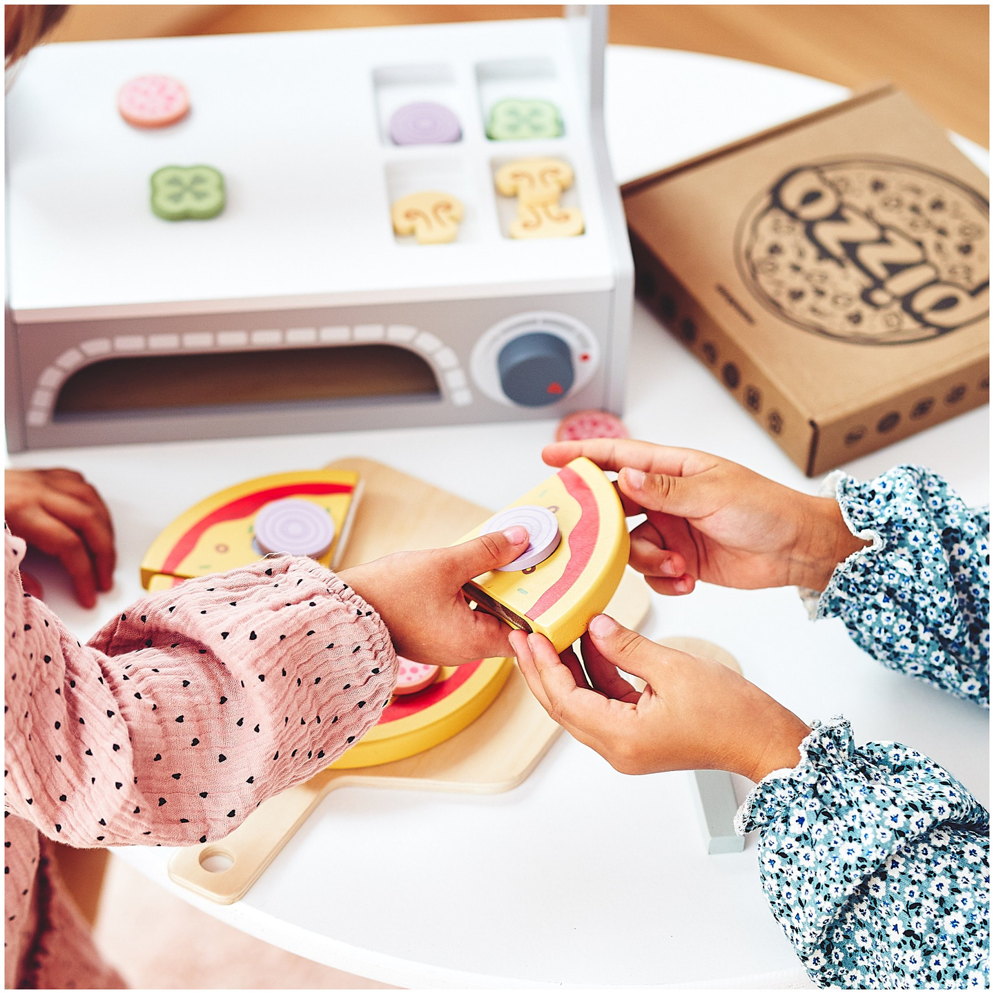 Set para hornear pizzas de madera.