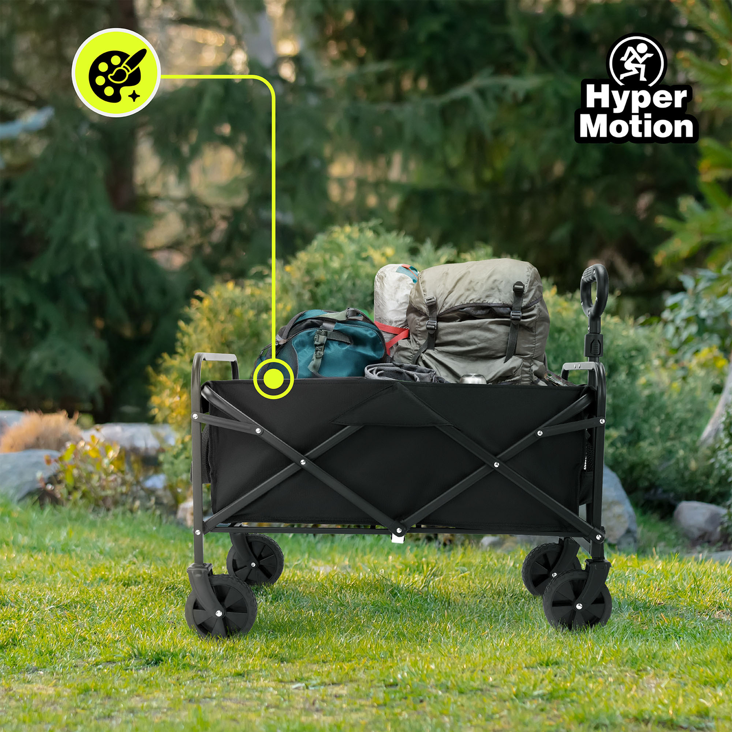 Silla de ruedas de playa plegable HyperMotion - negra, 80 kg