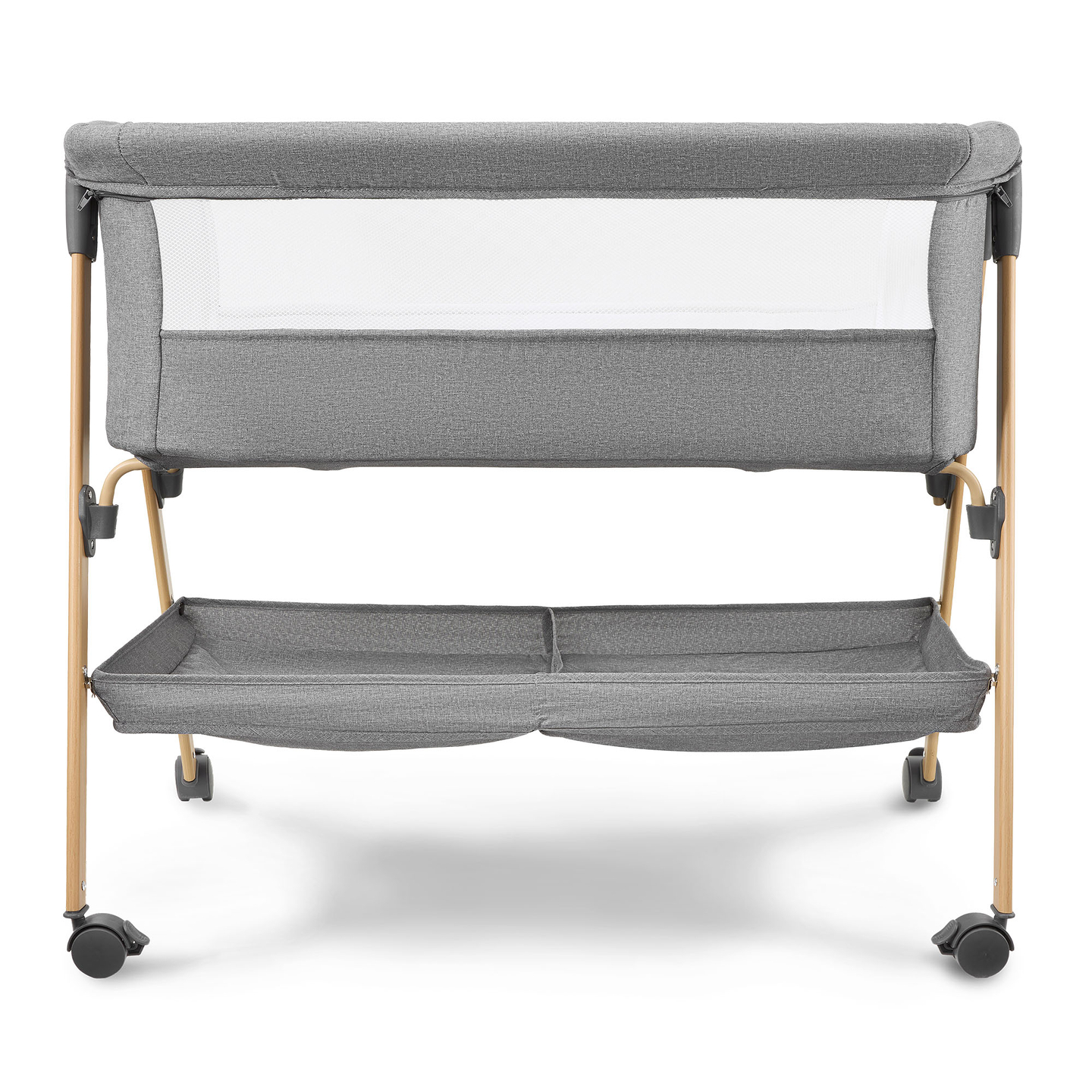 Cuna de bebé, independiente, cuna de viaje, cuna con colchón - gris