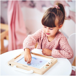 Álbum de recortes de madera con sellos - tablero de dibujo