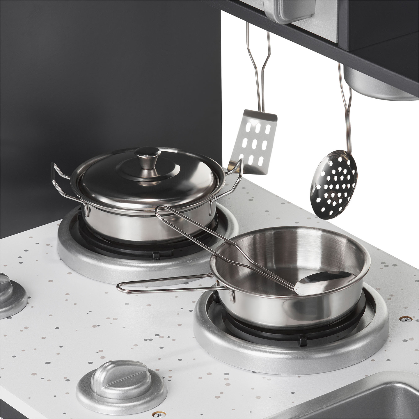 Cocina XXL de madera con iluminación LED, delantal y accesorios.