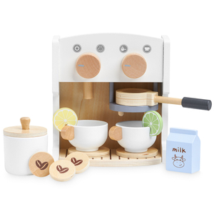 Cafetera y tetera de madera con accesorios - cafe