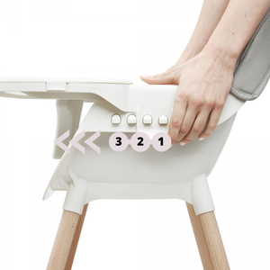 Silla de comer AMELIA 3en1 Moby-System, gris