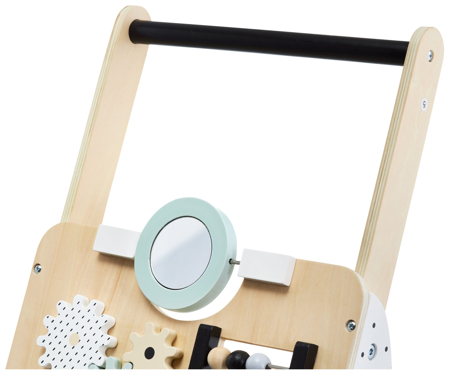 Andador/empujador educativo de madera para niños - tablero de manipulación