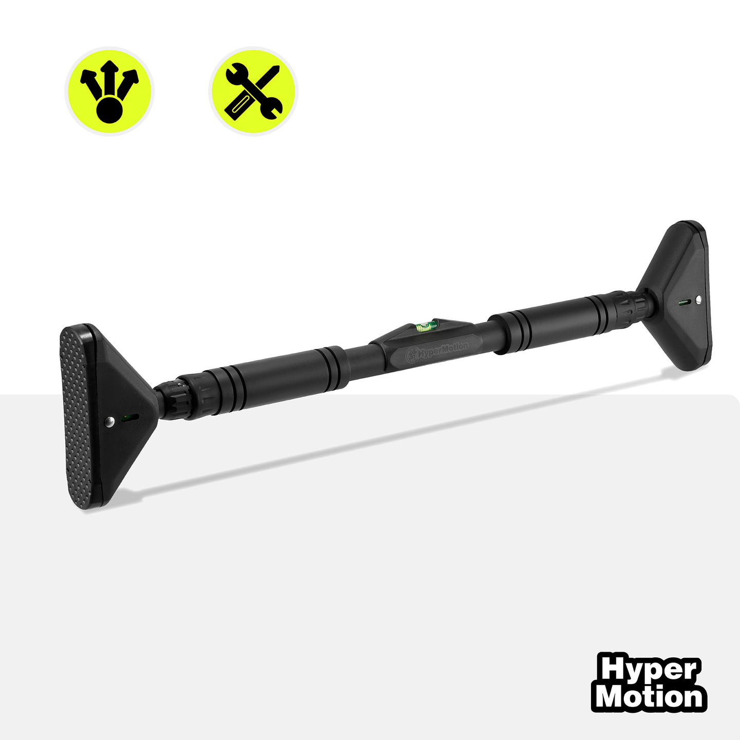 Barra de dominadas ajustable HyperMotion 70-100 cm, 200 kg, negra