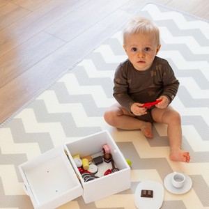 Alfombra de espuma XXL de doble cara - Rollo de 2 CM (carretera y zigzags)