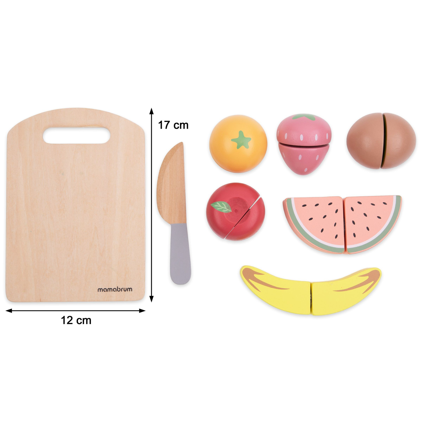 Fruta de madera para cortar - set