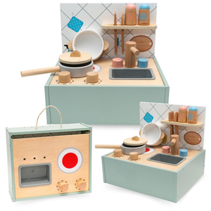 Mini cocina de madera con accesorios - plegable