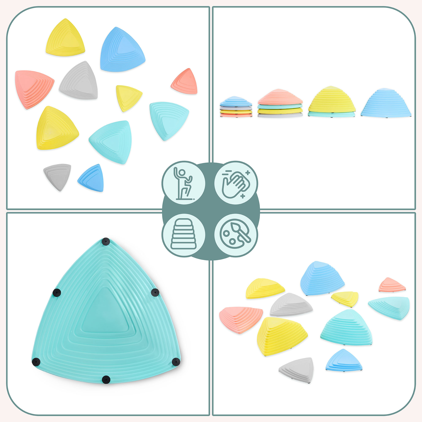 Piedras equilibradoras de colores - 11 piezas