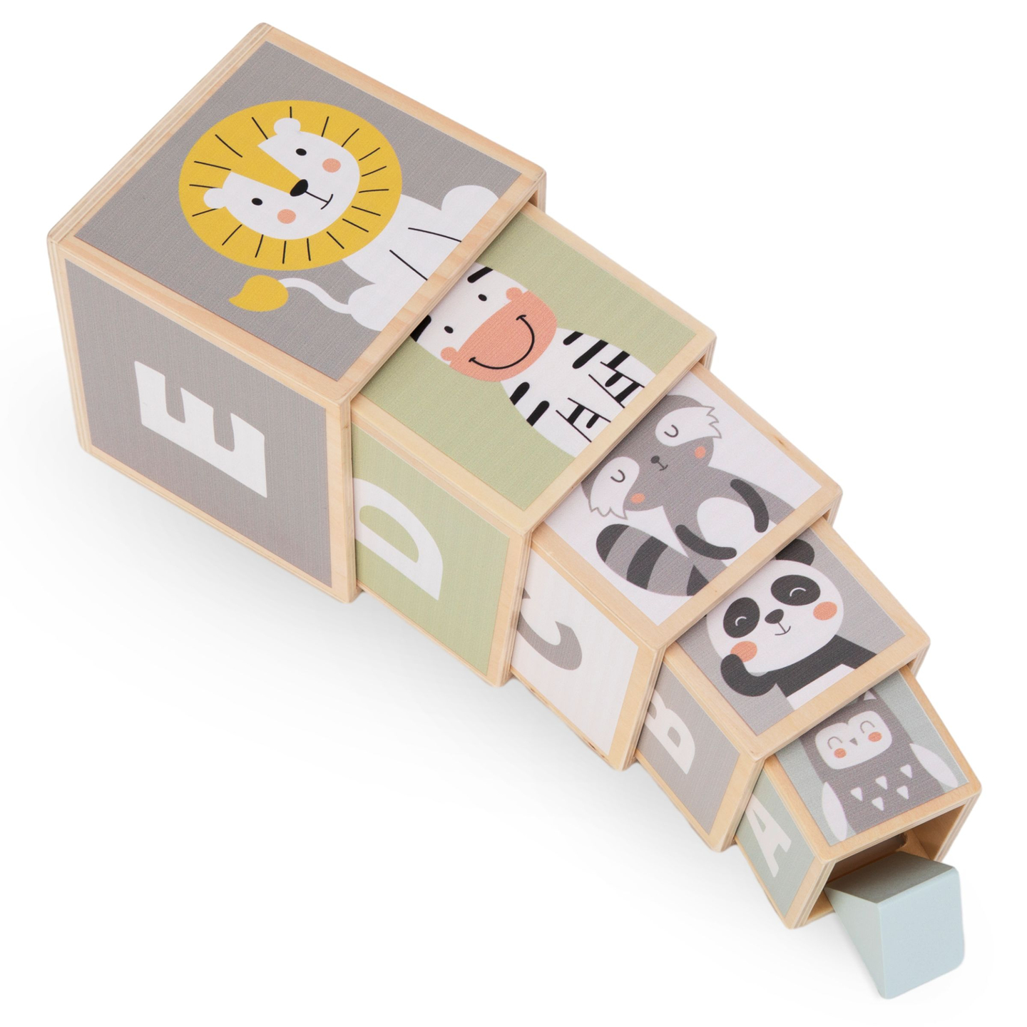 Torre de madera - clasificador de formas números animales del alfabeto