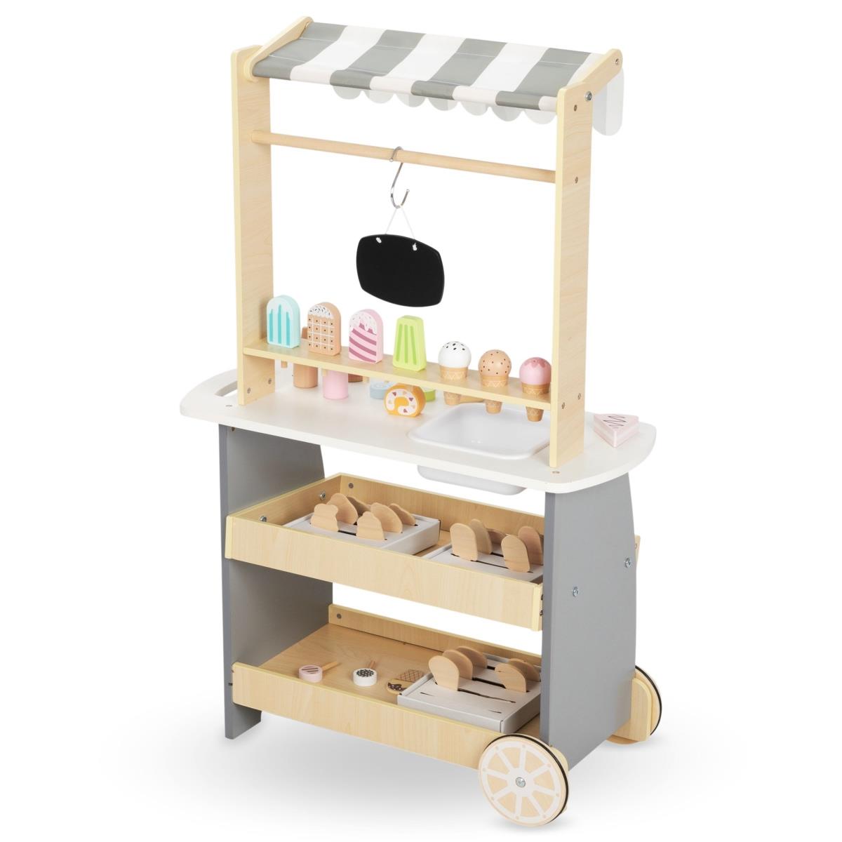 Heladería de madera con ruedas - carrito de helados